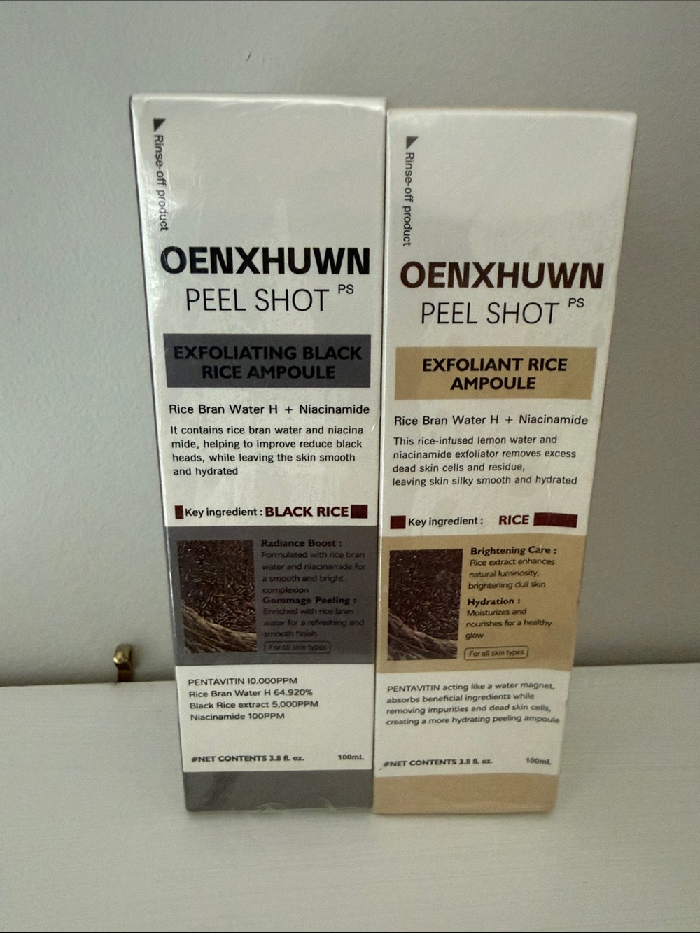 New Oenxhuwn Peel Shot Exfoliating Black Rice Ampoule Rice Bran Water Exfoliant